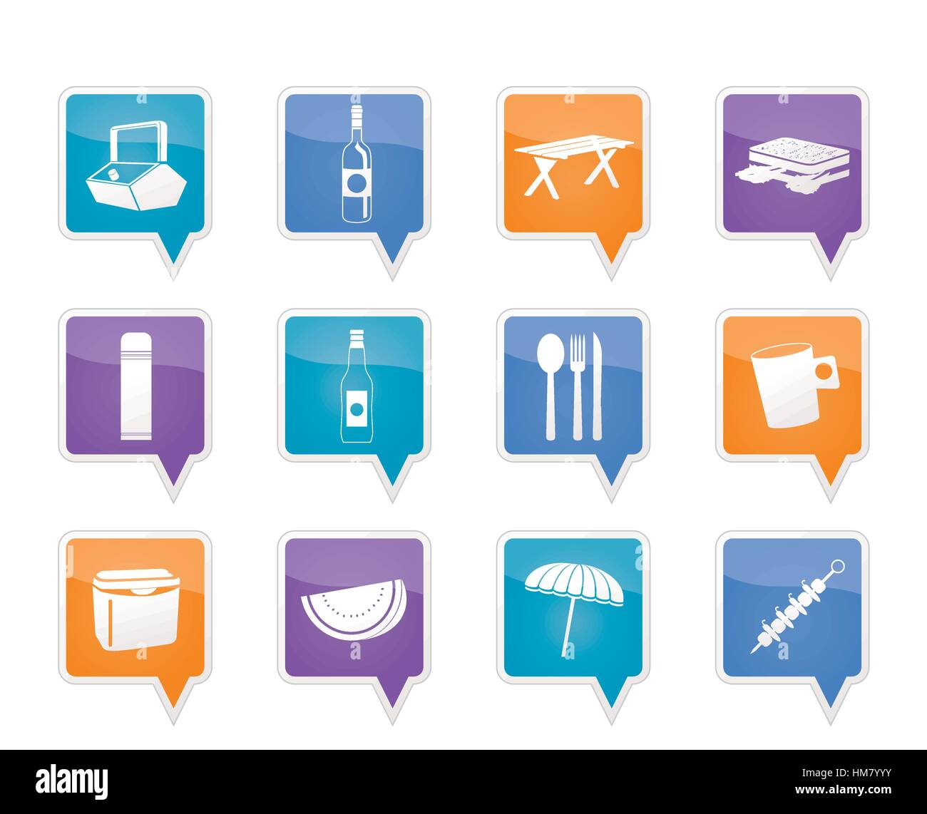 Picnic and holiday icons Stock Vector Image & Art - Alamy