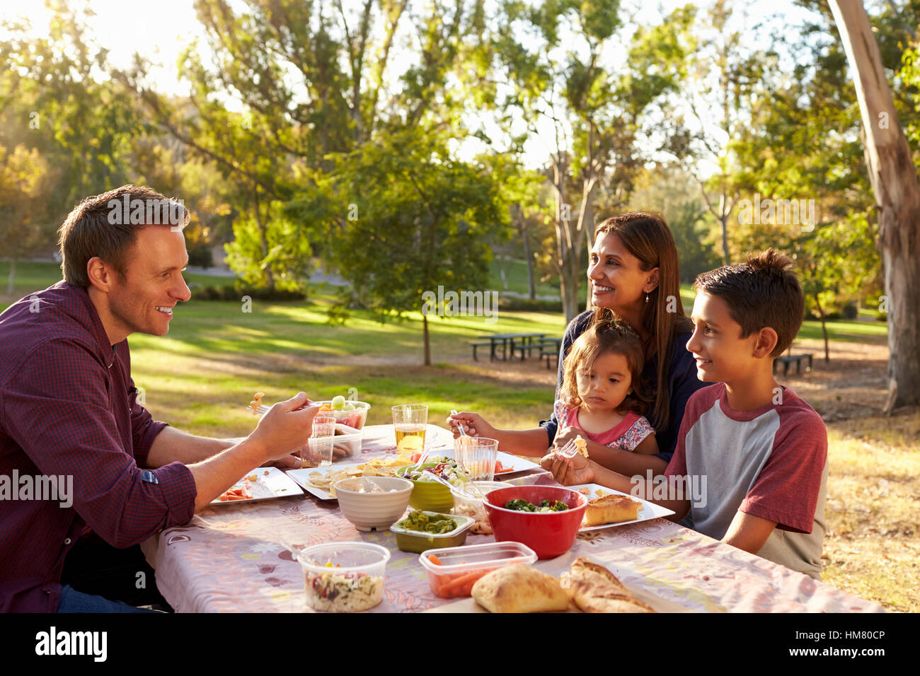 Asian family picnic table in park hi-res stock photography and images ...