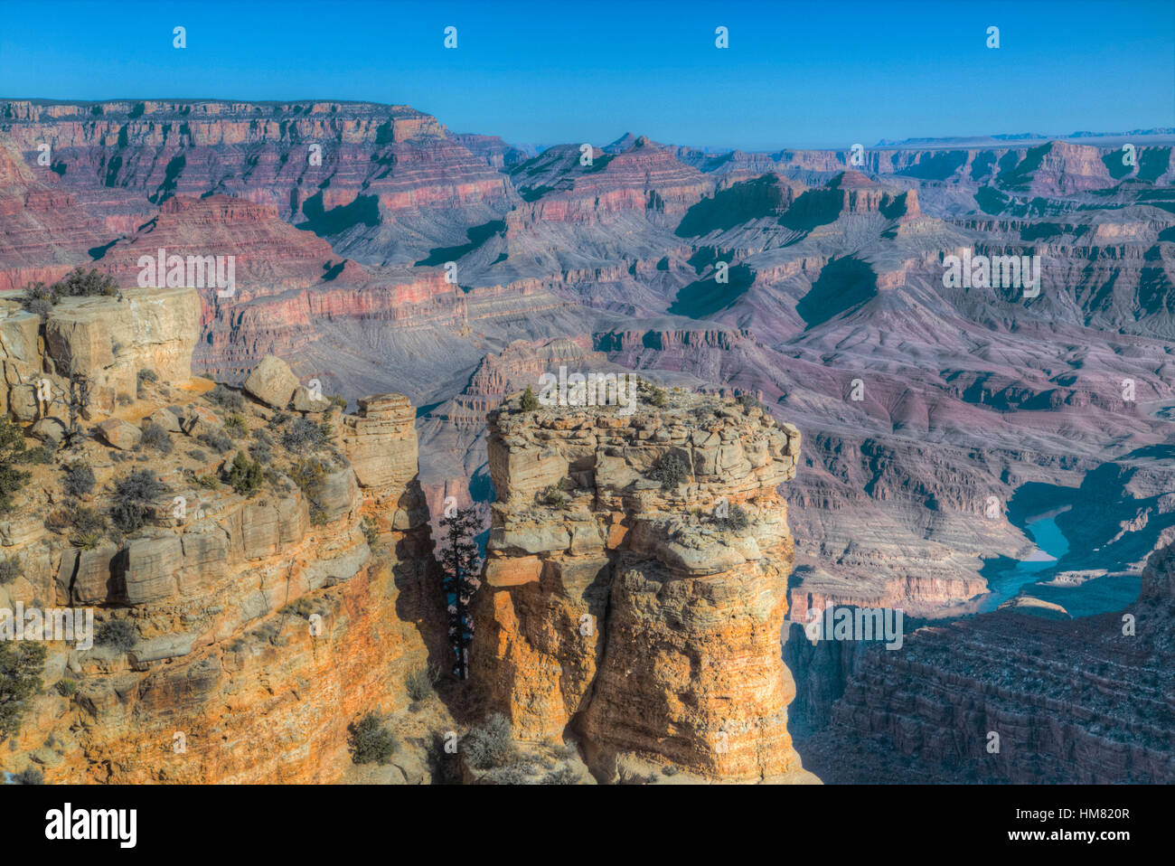 From Turnout near Lipan Point, South Rim, Grand Canyon National Park, UNESCO World Heritage Site, Arizona, USA Stock Photo