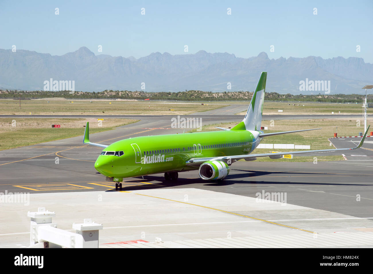 Cape Town International Airport South Africa a Boeing jet of the low