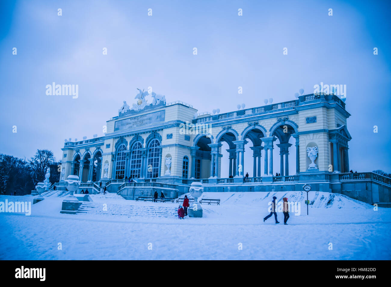 Winter Mood at Park and Palace Schönbrunn in Vienna Stock Photo