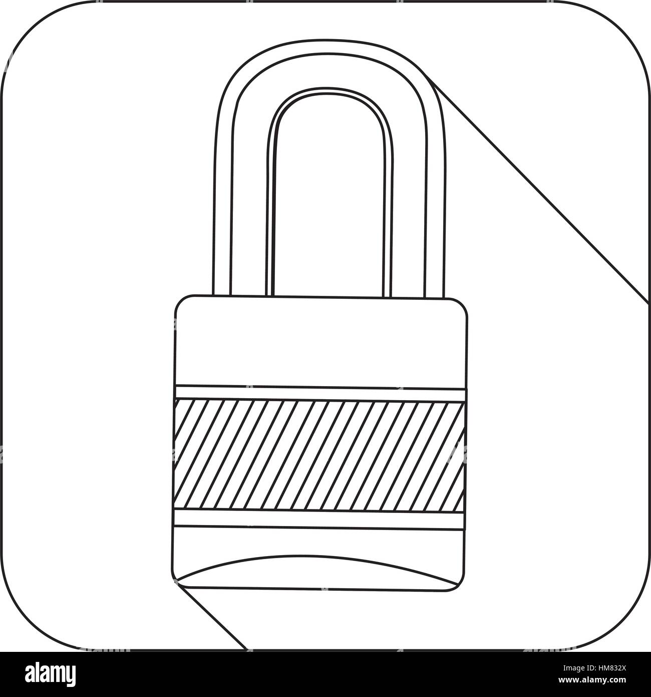 square shape with silhouette closed padlock vector illustration Stock ...