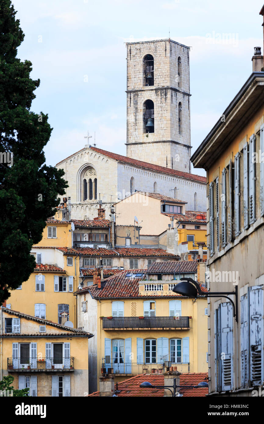 Church of Notre-Dame-du-Puy and surrounding houses, Grasse, France Stock Photo