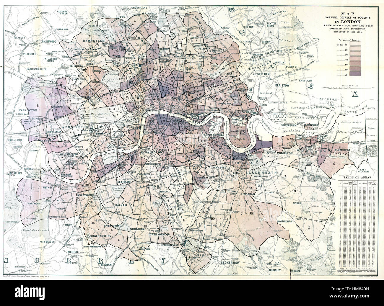 CHARLES BOOTH (1840-1916) English social reformer. His 1889 chart of ...