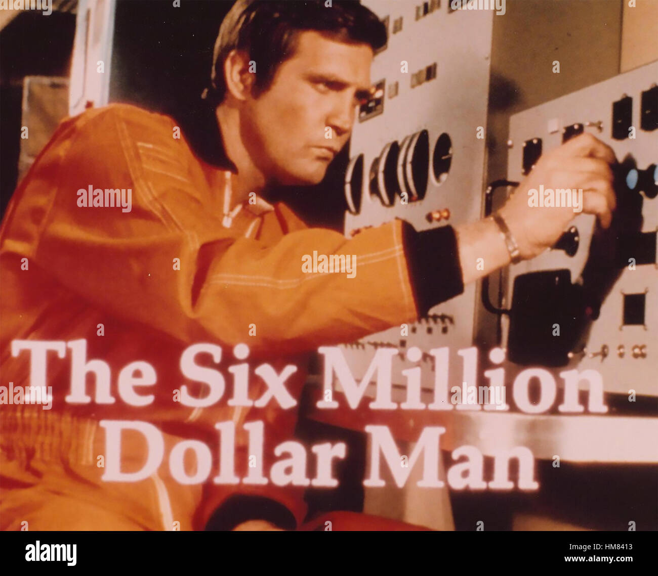THE SIX MILLION DOLLAR MAN  ABC/Universal TV series with Lee Majors. Opening title of the 1974-1978 production. Stock Photo