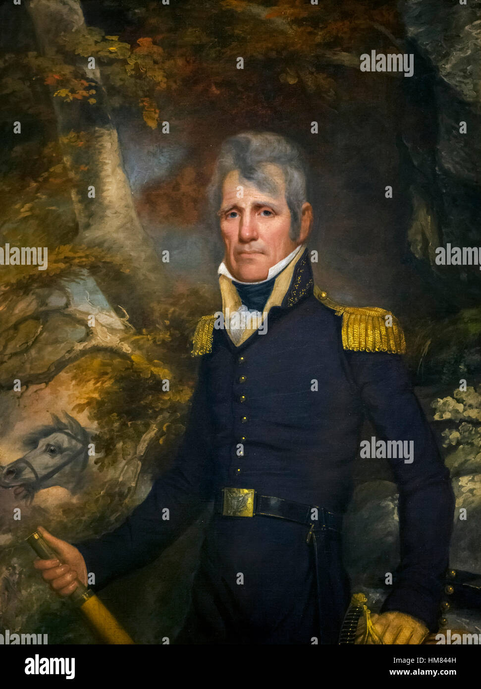 Andrew Jackson, 7th president of the United States, in General's uniform, portrait by John Wesley Jarvis, c.1819 Stock Photo