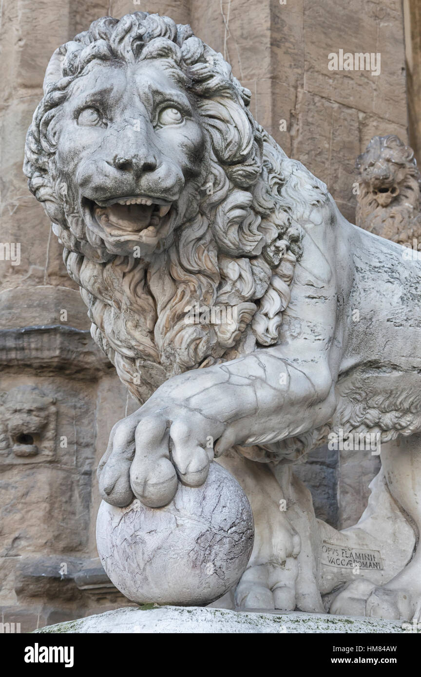 Lion statue florence hires stock photography and images Alamy