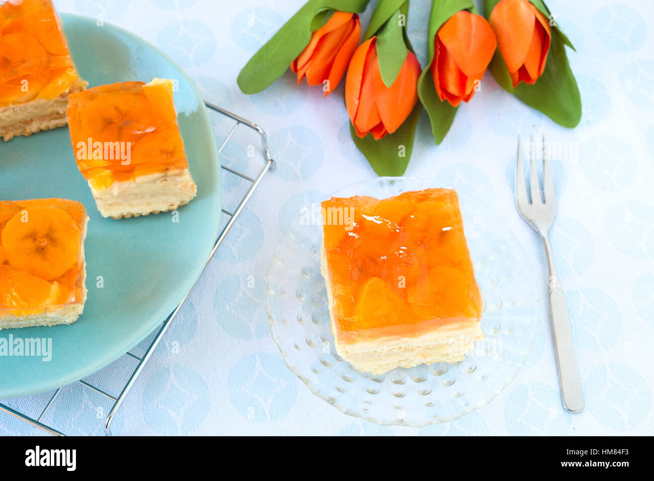 Orange jelly cake Stock Photo Alamy