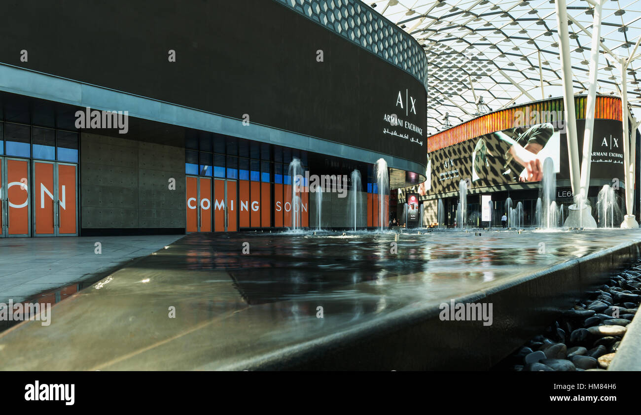 DUBAI - NOVEMBER 08, 2016: LUMAS Dubai City Walk. New modern part of Dubai City. City Walk is reminiscent of European-style streets. Stock Photo