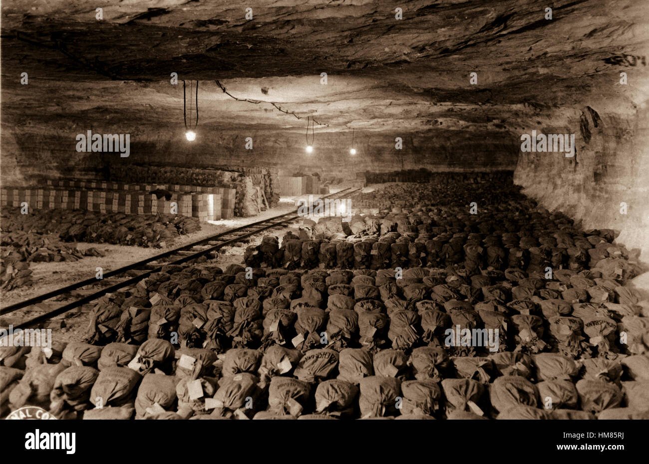 The 90th Division discovered this Reichsbank wealth, SS loot, and Berlin museum paintings that were removed from Berlin to a salt mine in Merkers, Germany.  April 15, 1945.  Cpl. Donald R. Ornitz, USA. (Roberts Commission) NARA FILE #:  239-PA-6-34-2 WAR & CONFLICT BOOK #:  1101 Stock Photo