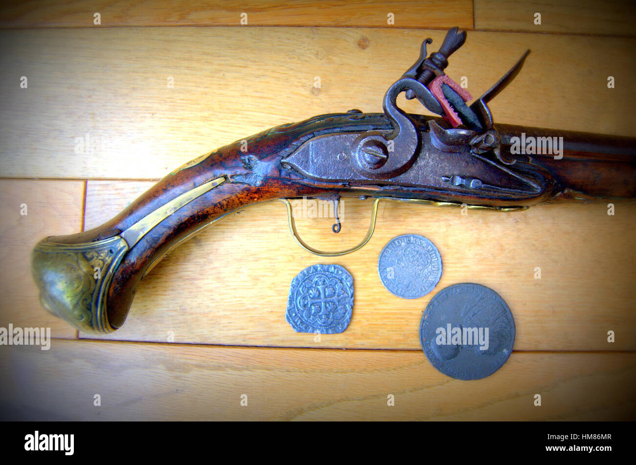 Flintlock pistol. Stock Photo