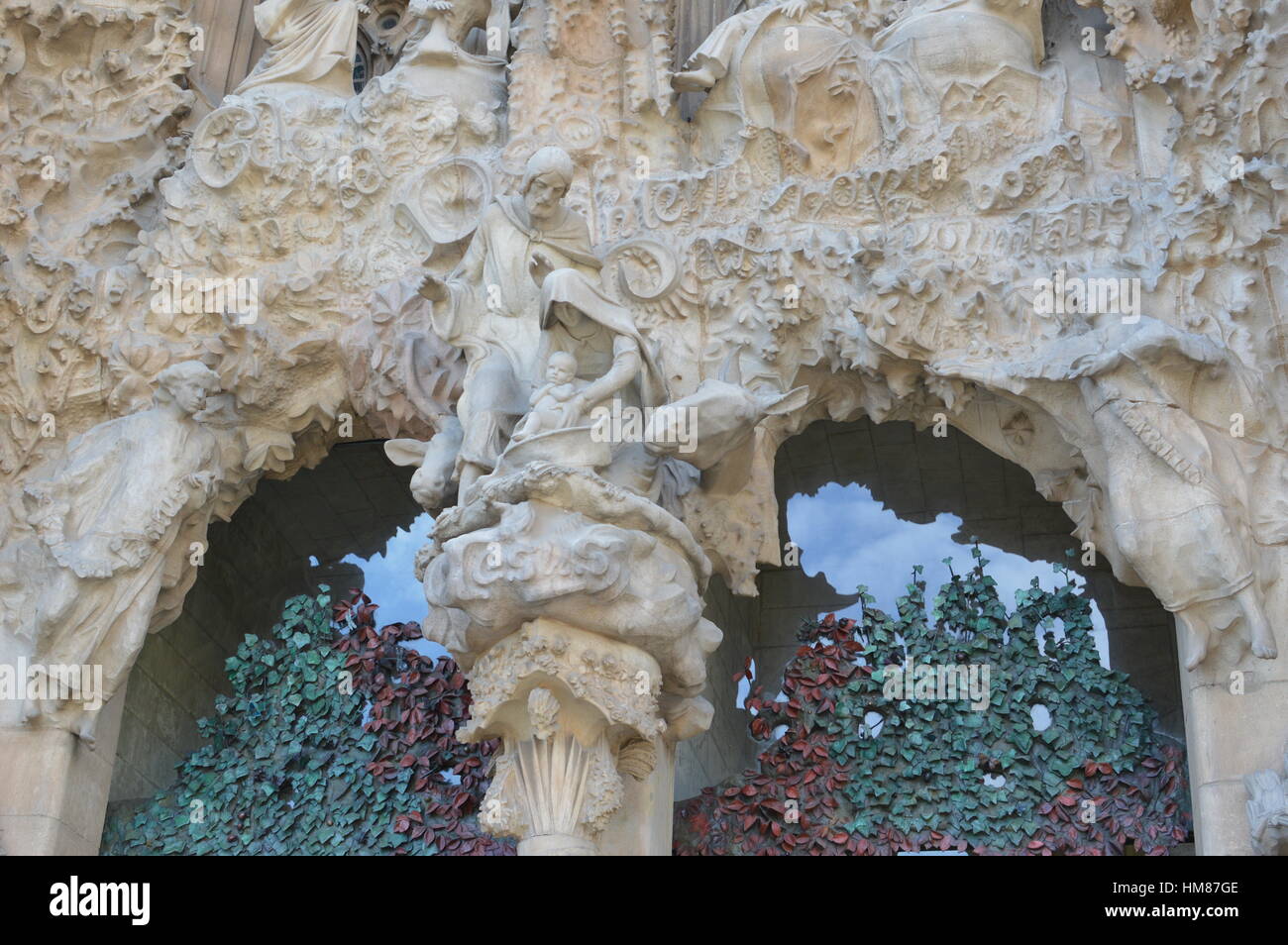 Nativity Facade Sagrada Familia Stock Photo Alamy