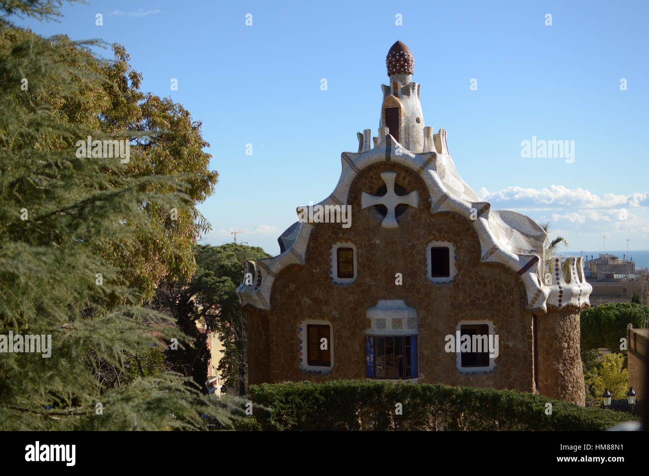 Parc Guell in Barcelona, Spain Stock Photo