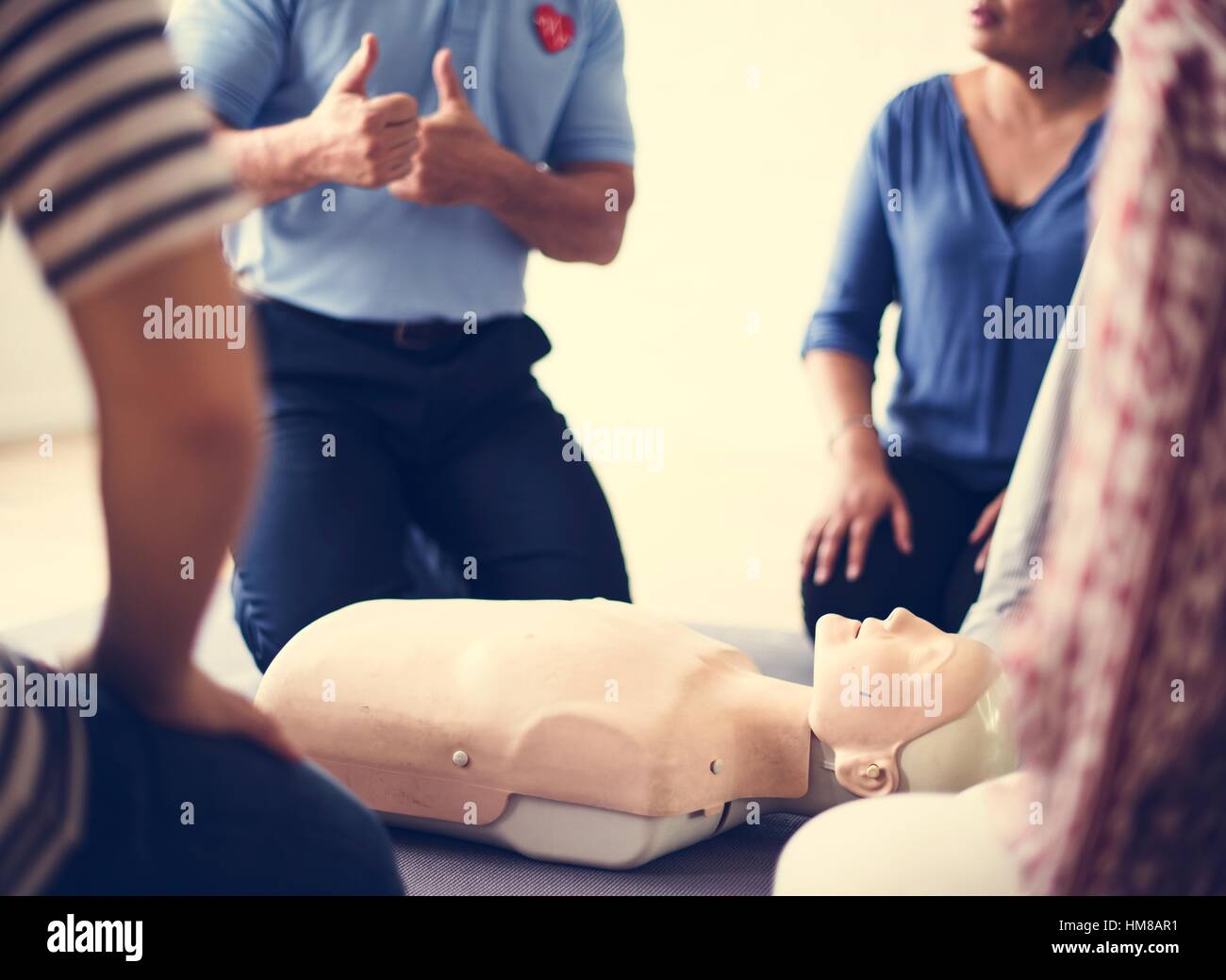 CPR First Aid Training Concept Stock Photo