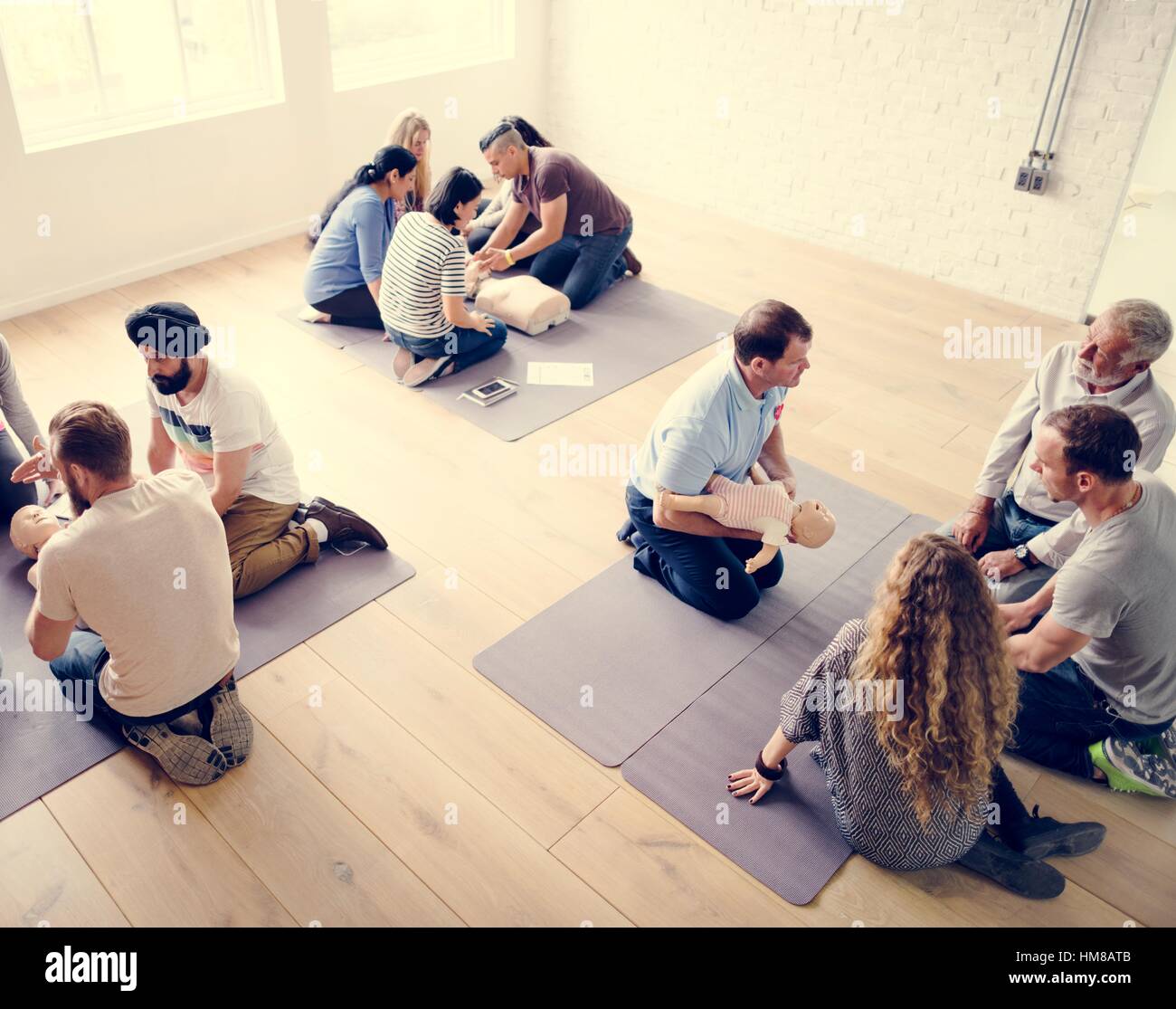 CPR First Aid Training Concept Stock Photo