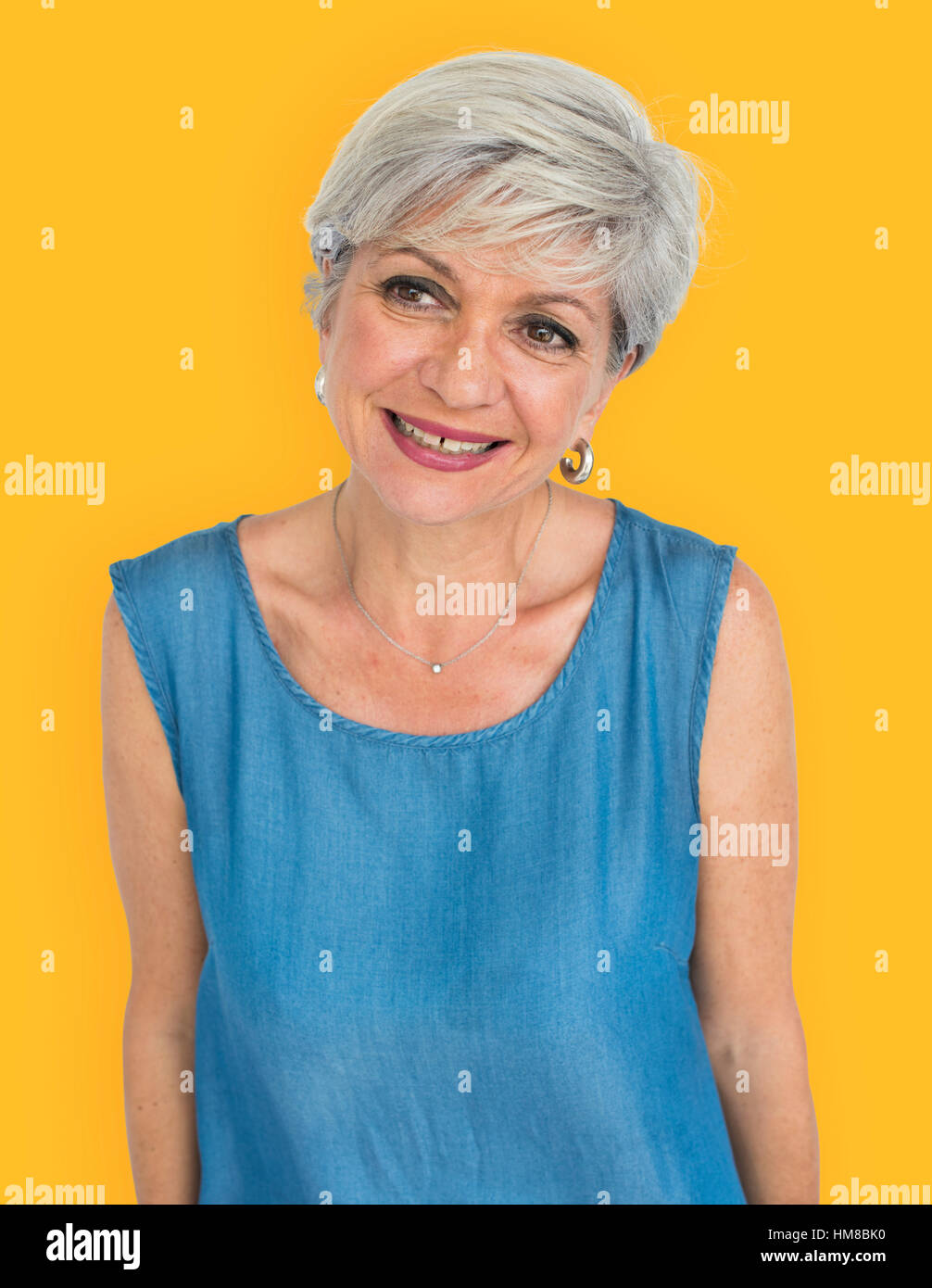 Woman Smiling Happiness Portrait Concept Stock Photo