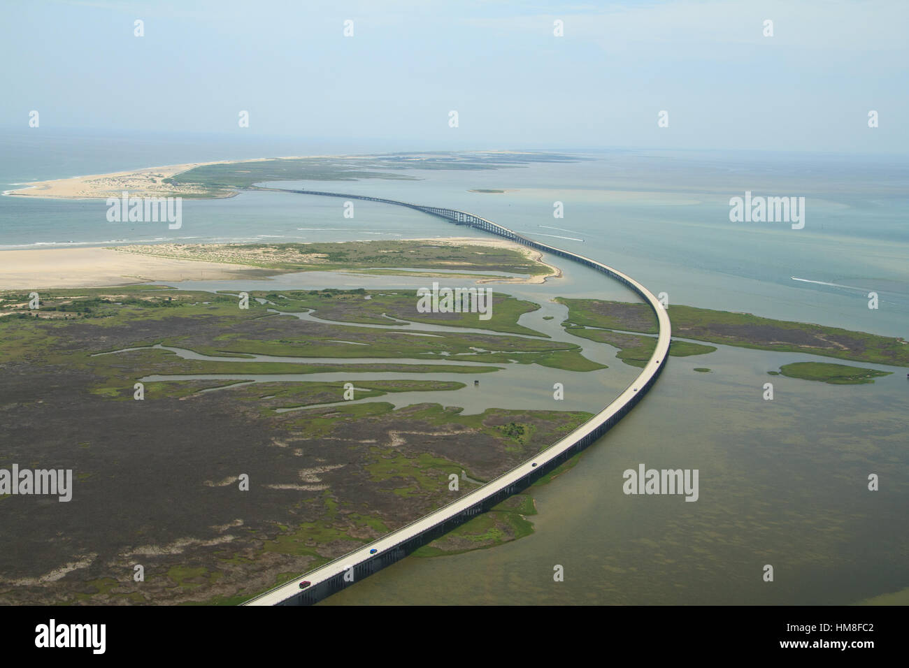 Pea Island Bridge Hatteras North Carolina Stock Photo