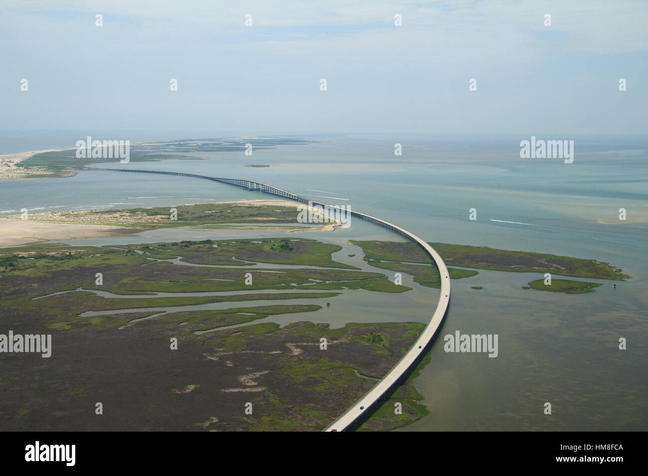 Pea Island Bridge Hatteras North Carolina Stock Photo