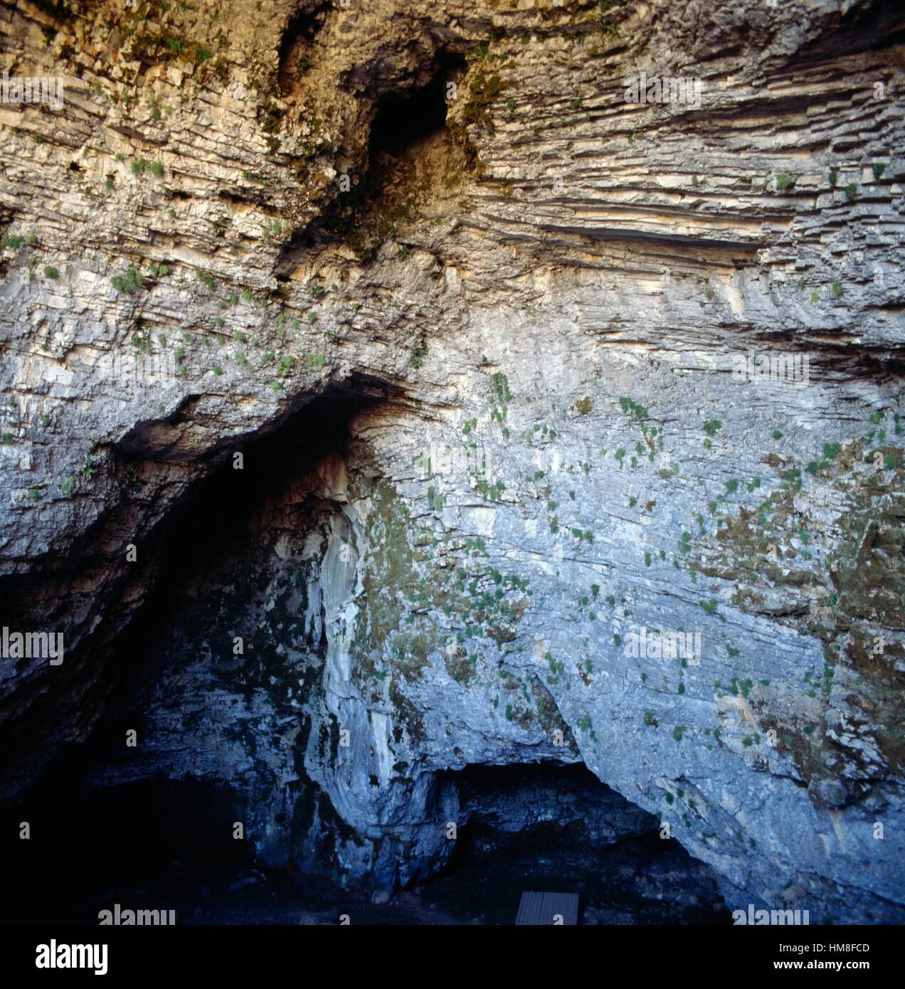 Ideon Cave or Ideon Andron, according to myth the birthplace of Zeus, slopes of Mount Psiloritis or Mount Ida, Crete, Greece. Stock Photo