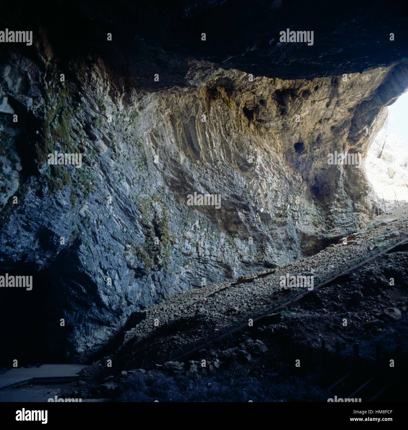 Interior of Ideon Cave or Ideon Andron, according to myth the birthplace of Zeus, slopes of Mount Psiloritis or Mount Ida, Stock Photo