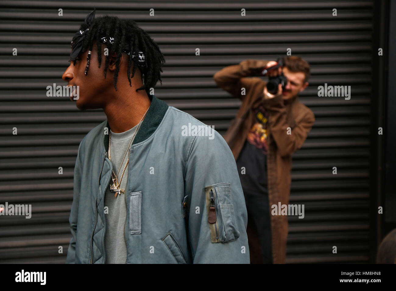 New York,USA. Febraury 2017. Rapper Joey Badass outside Gipsysport show
