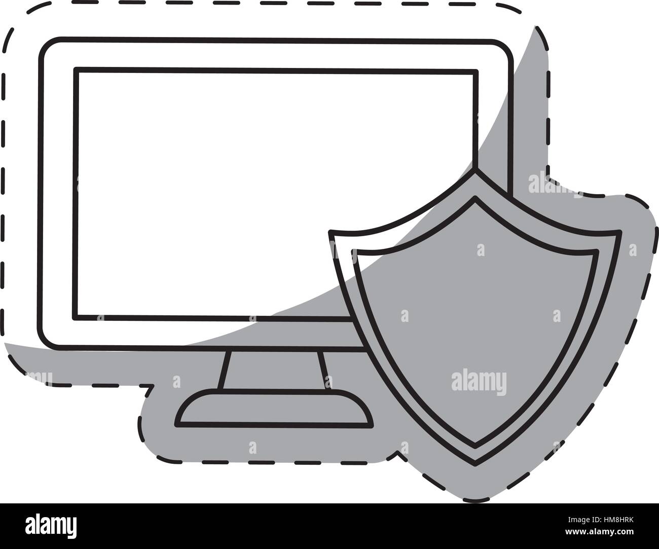 computer shield server banner icon image, vector illustration Stock ...