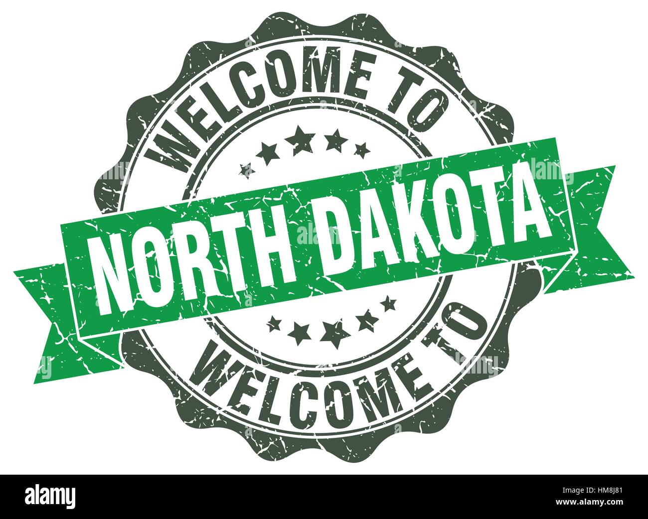North Dakota round ribbon seal Stock Vector