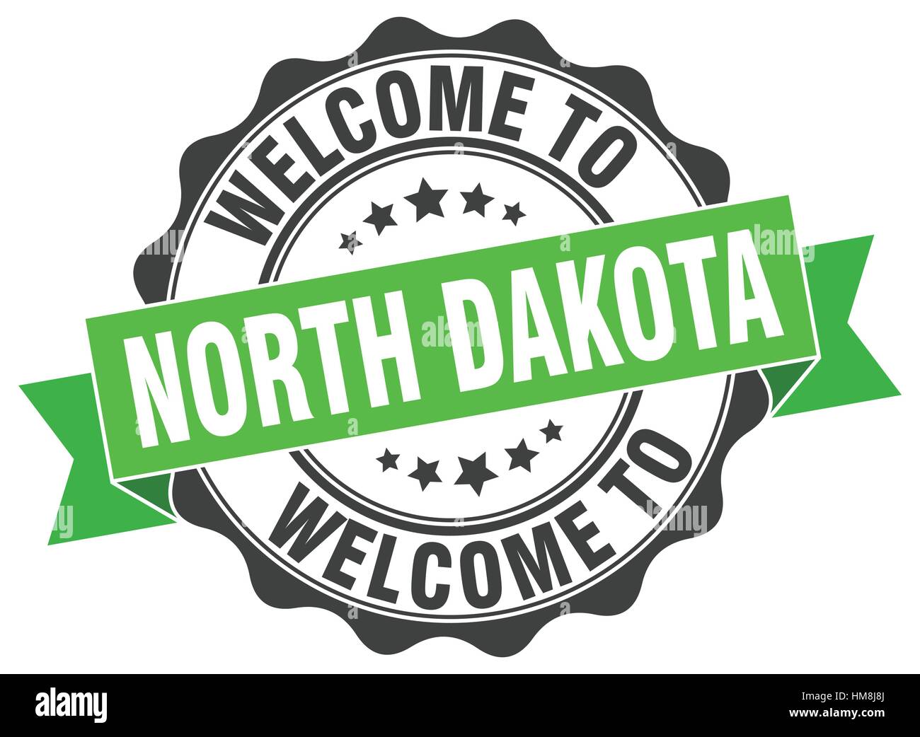 North Dakota round ribbon seal Stock Vector