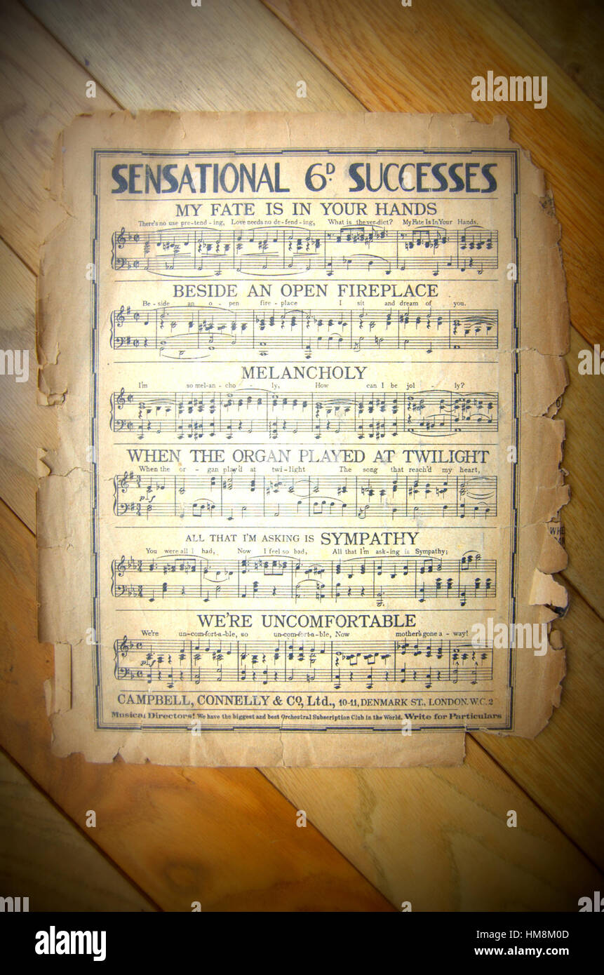 Old sheet music. Stock Photo