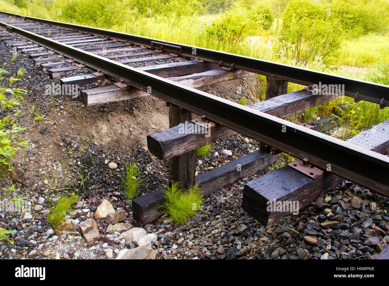 Old abandoned railroad track in north Idaho, USA Stock Photo Alamy