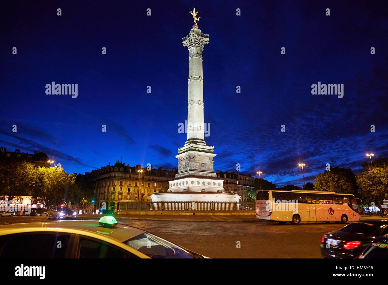 Liberty Column, Bastille Square, Place de la Bastille, Paris, France Stock Photo