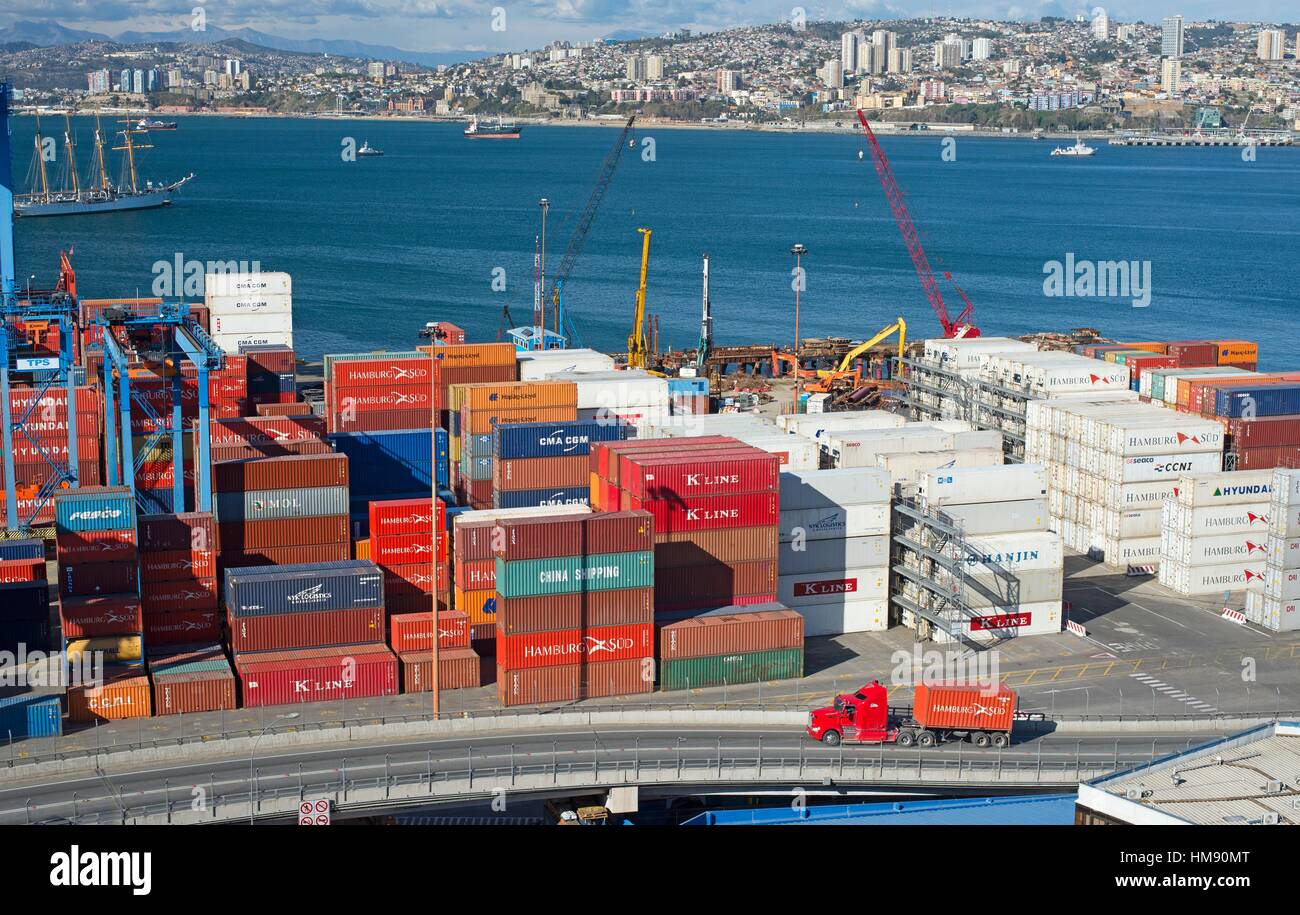 Port of Valparaiso Stock Photo - Alamy