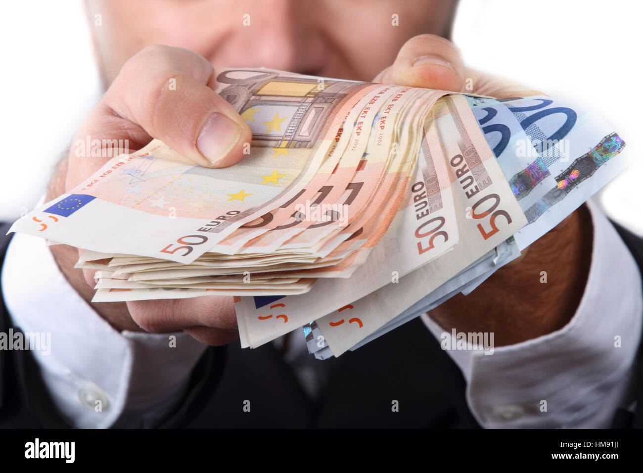 business man with euro money Stock Photo - Alamy