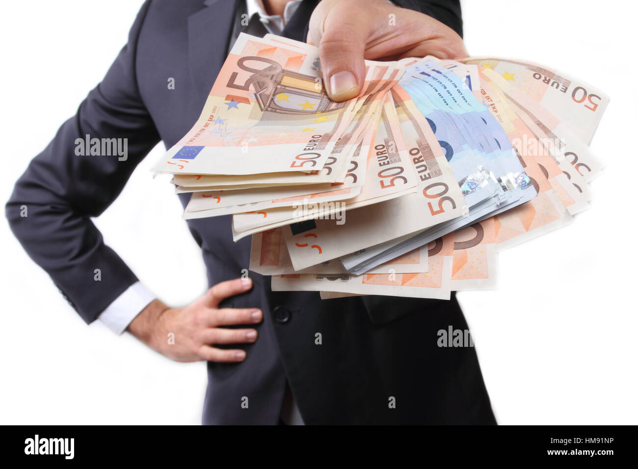 business man with euro money Stock Photo - Alamy