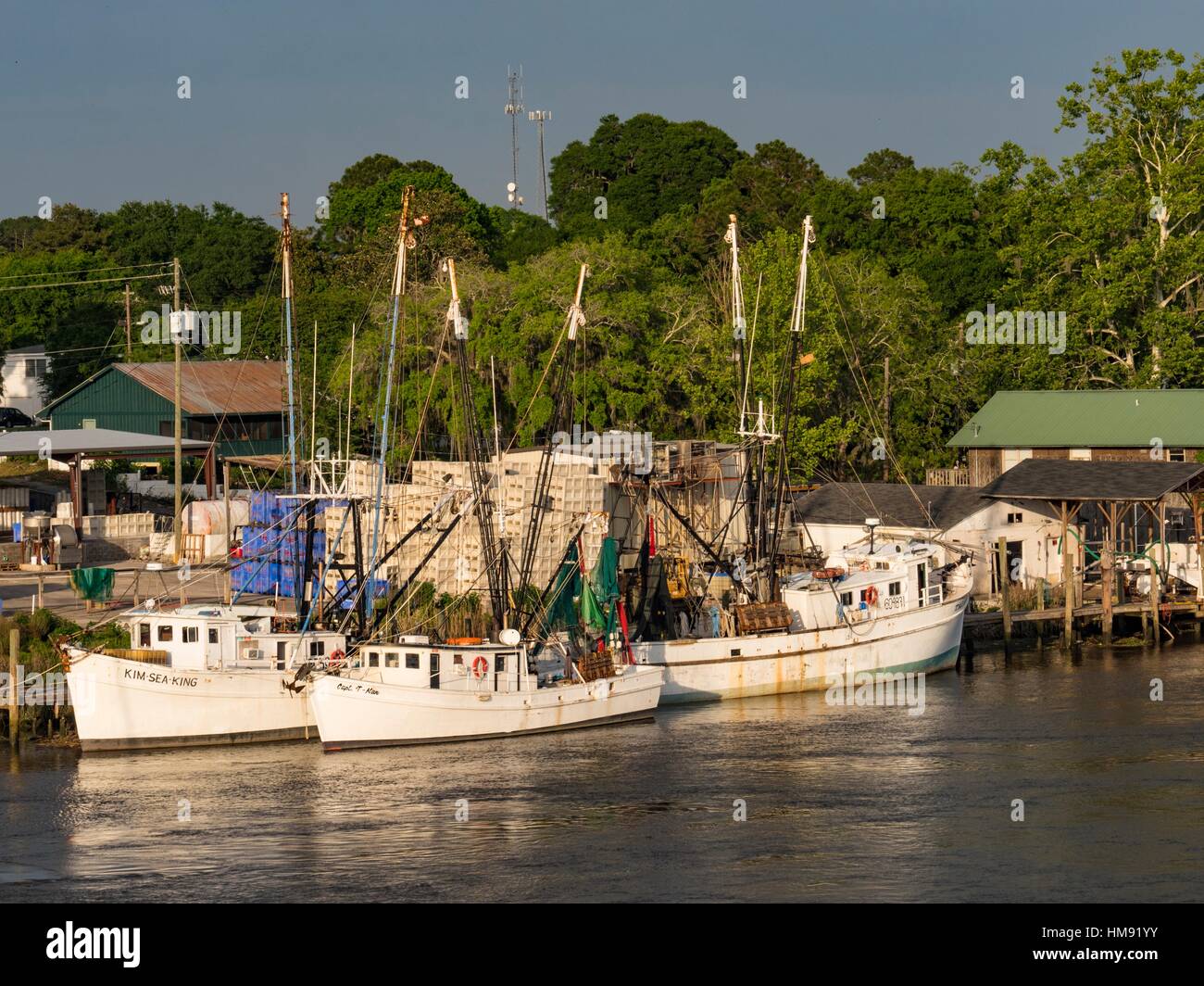 Darien Shrimp Boat Fleet Stock Photo Alamy
