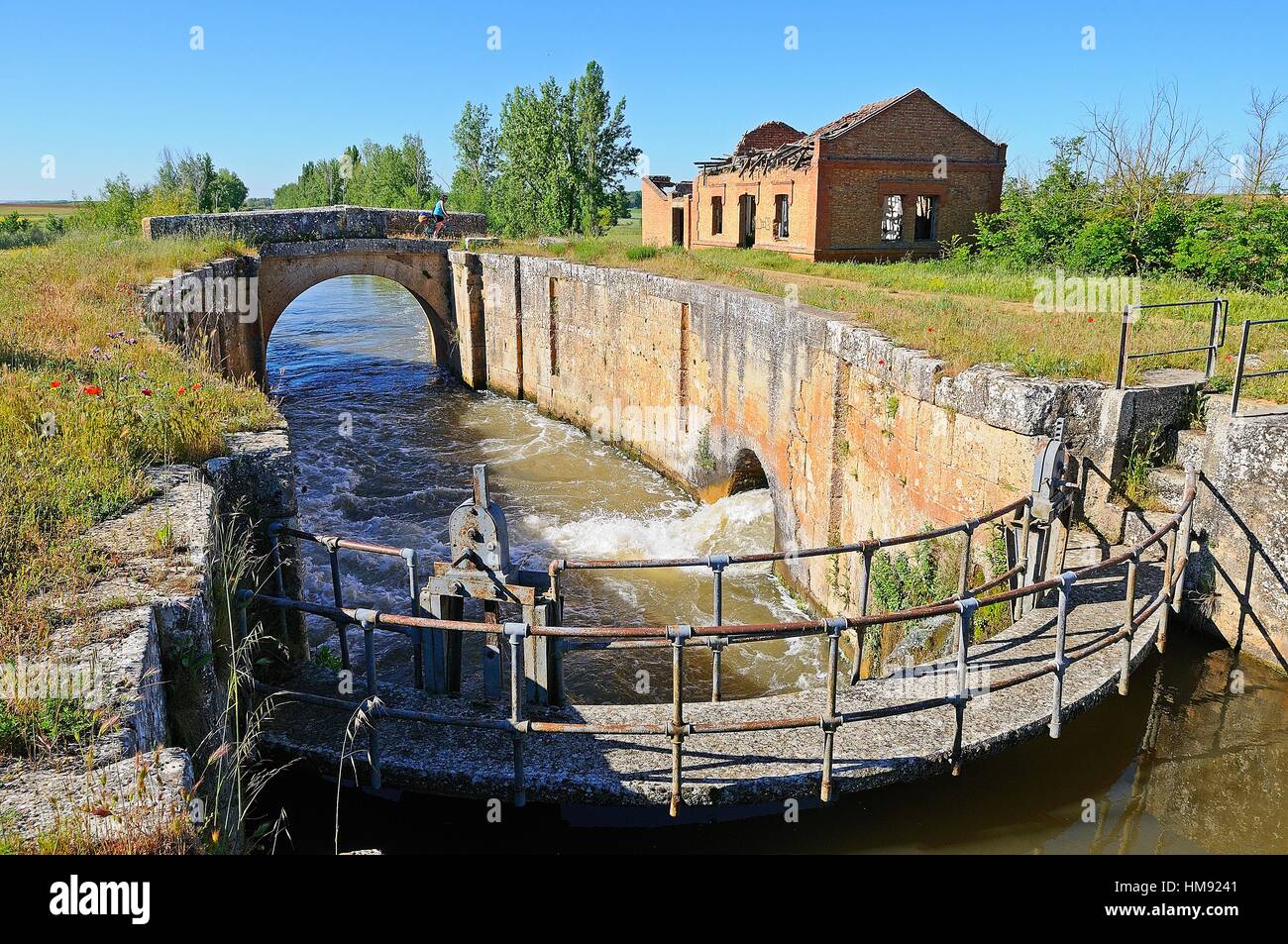 Canal de Castilla.Palencia province.Castilla y León.Spain Stock Photo -  Alamy