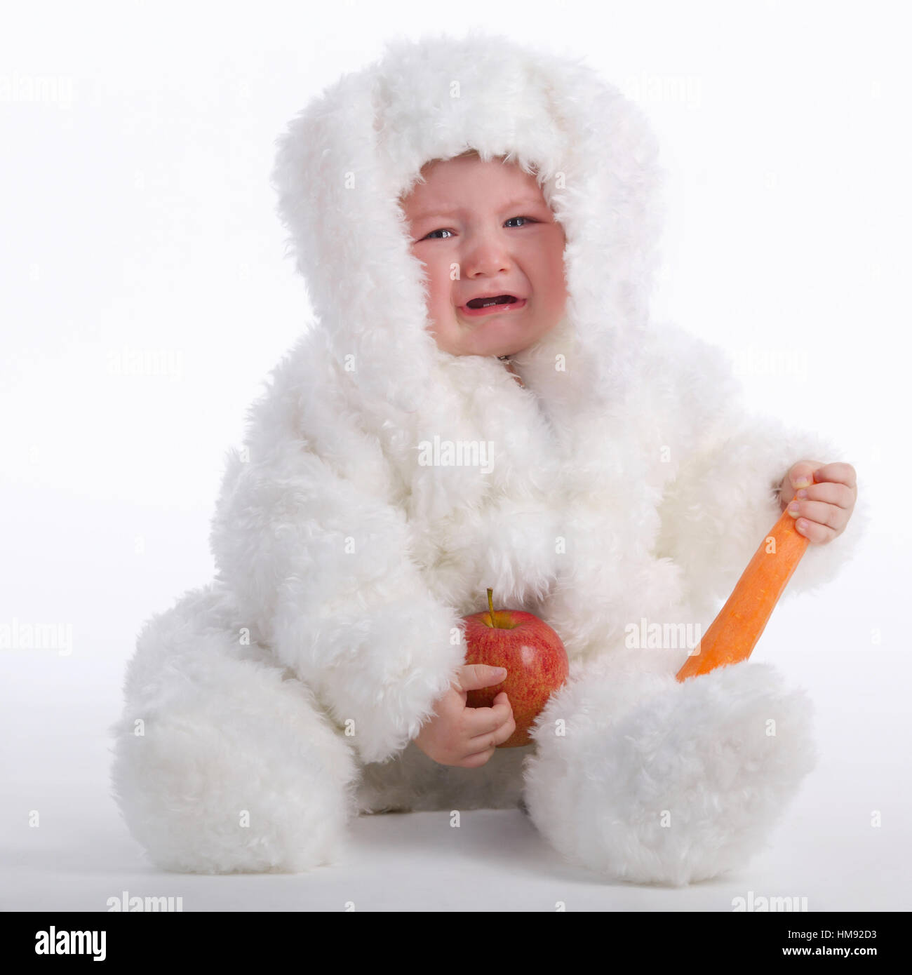 cute baby with rabbit costume Stock Photo - Alamy