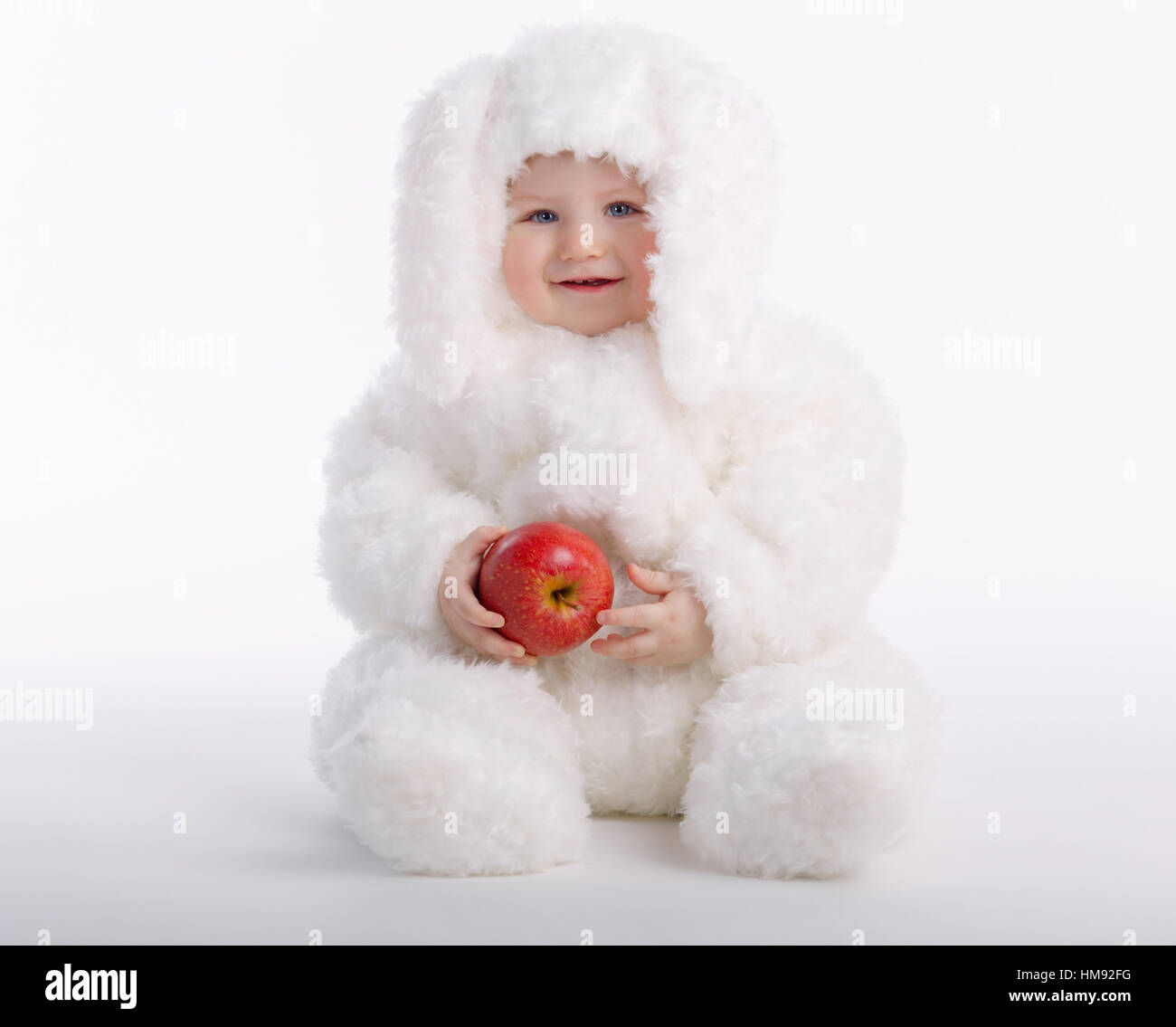 cute baby with rabbit costume Stock Photo Alamy