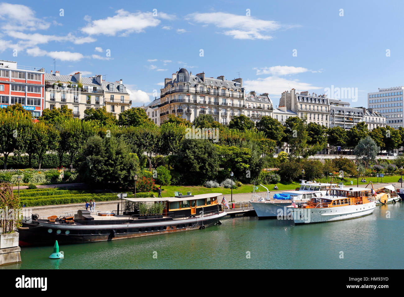 France, Paris, 4th arrondissement, Port de l'Arsenal. Stock Photo