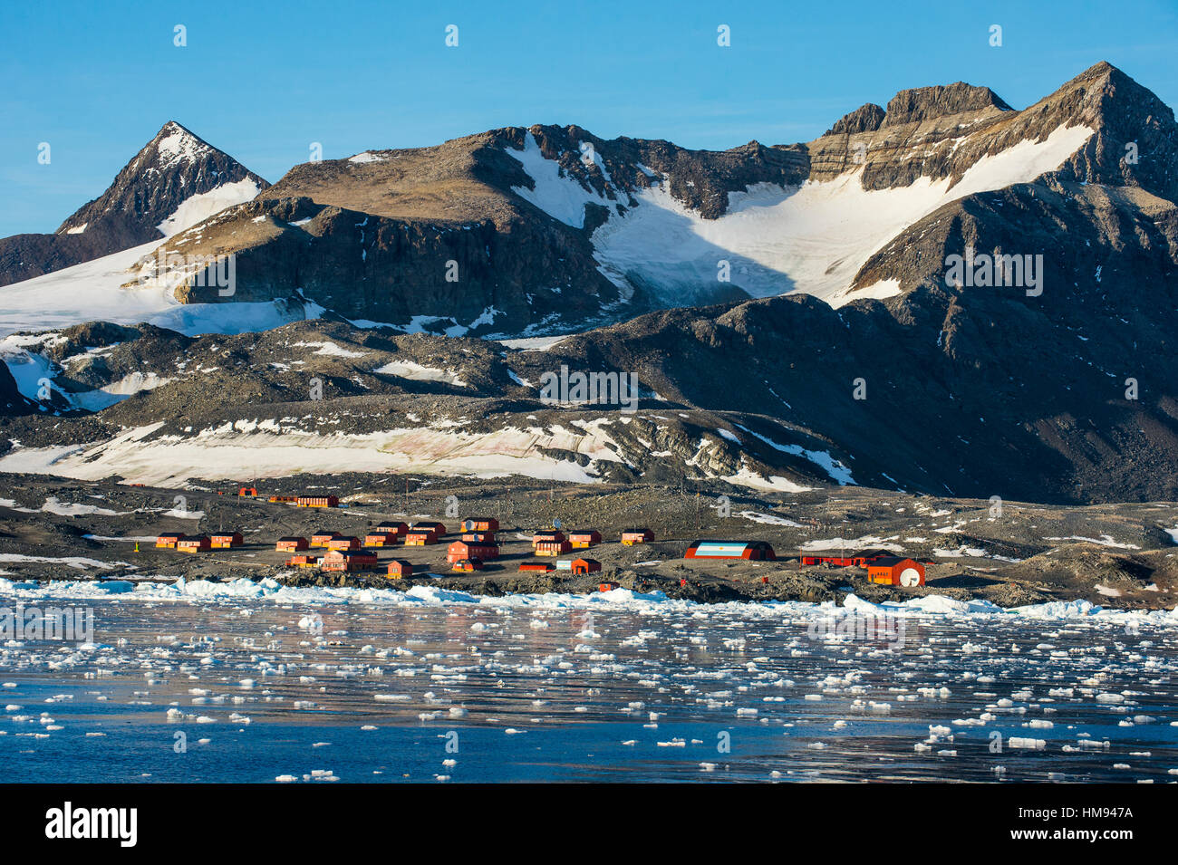 Argentinian Antarctic settlement, Esperanza Base, Hope Bay, Antarctica, Polar Regions Stock Photo