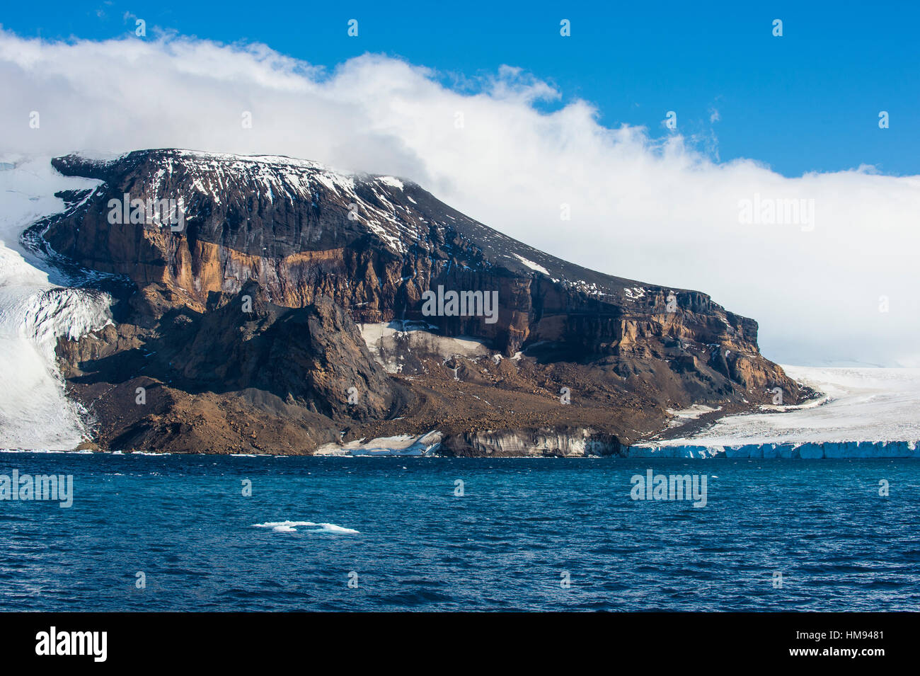 Brown Bluff huge volcanic basalt, Tabarin Peninsula, Antarctica, Polar Regions Stock Photo