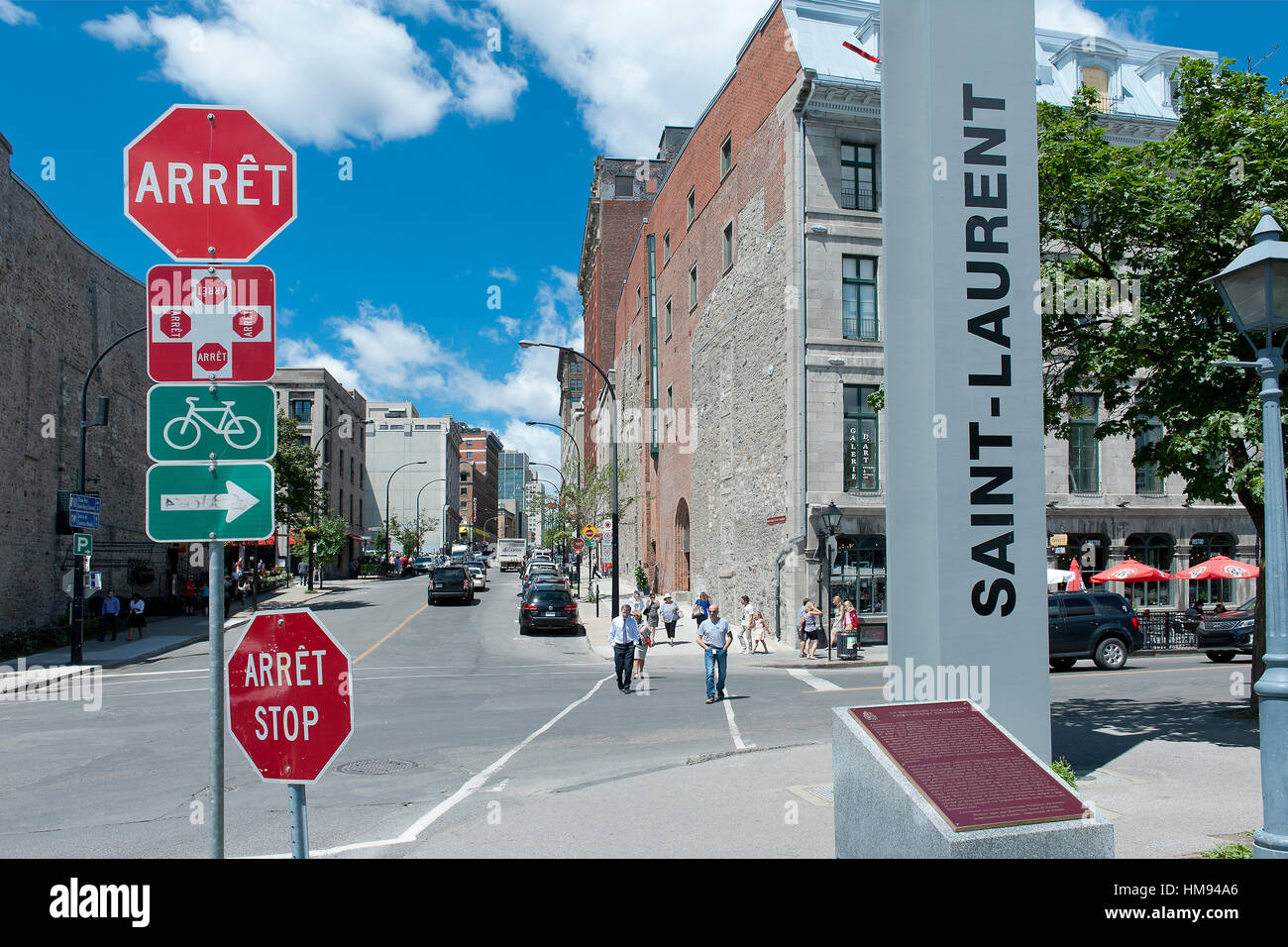 Canada. Province of Quebec, Montreal. Old town. Saint Laurent Boulevard Stock Photo