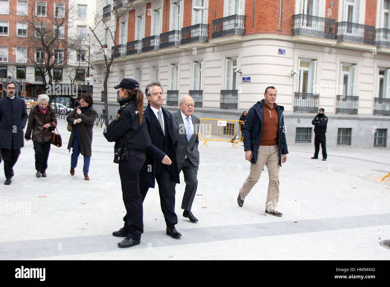 Jordi Pujol arriving Audiencia Nacional  10/02/2016  Madrid Stock Photo