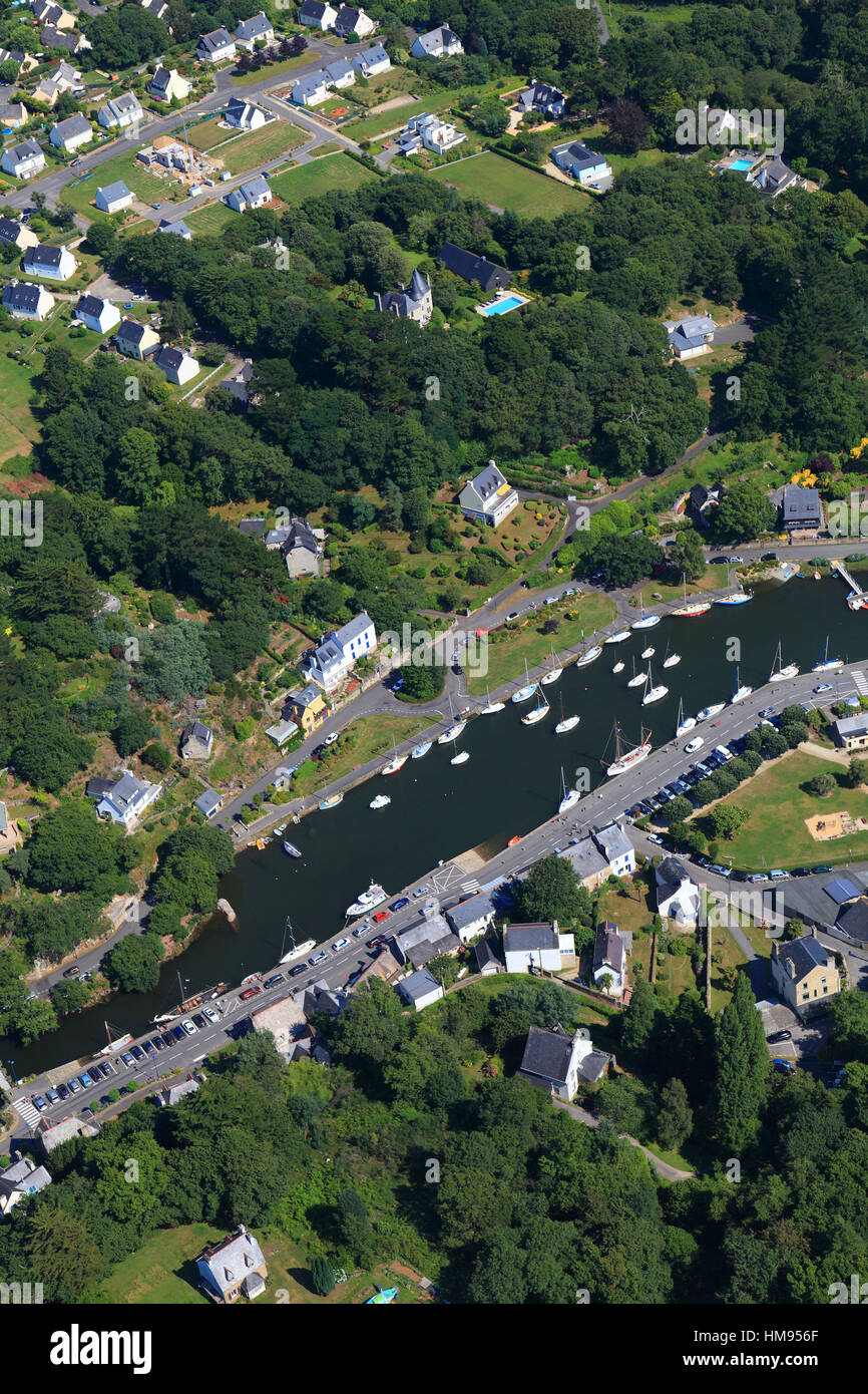 France, Brittany, Finistere, Pont Aven. Aerial view Stock Photo Alamy