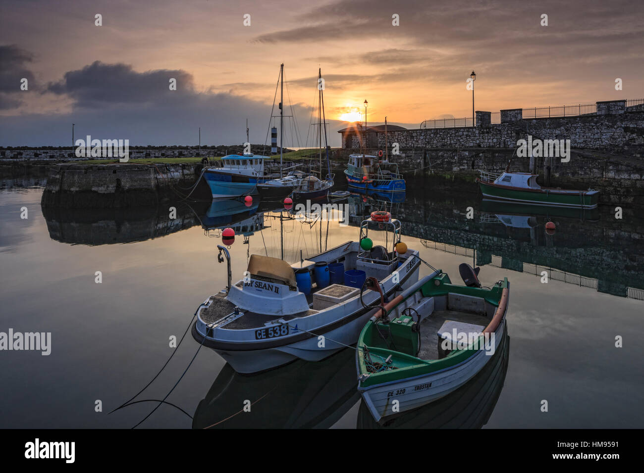 Carnlough Harbour, County Antrim, Ulster, Northern Ireland, United Kingdom Stock Photo