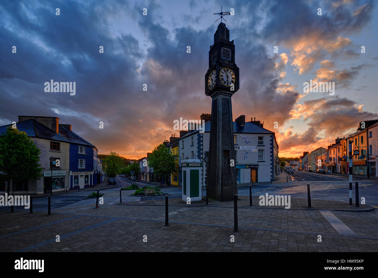 The Clock, Westport, County Mayo, Connacht, Republic of Ireland Stock Photo