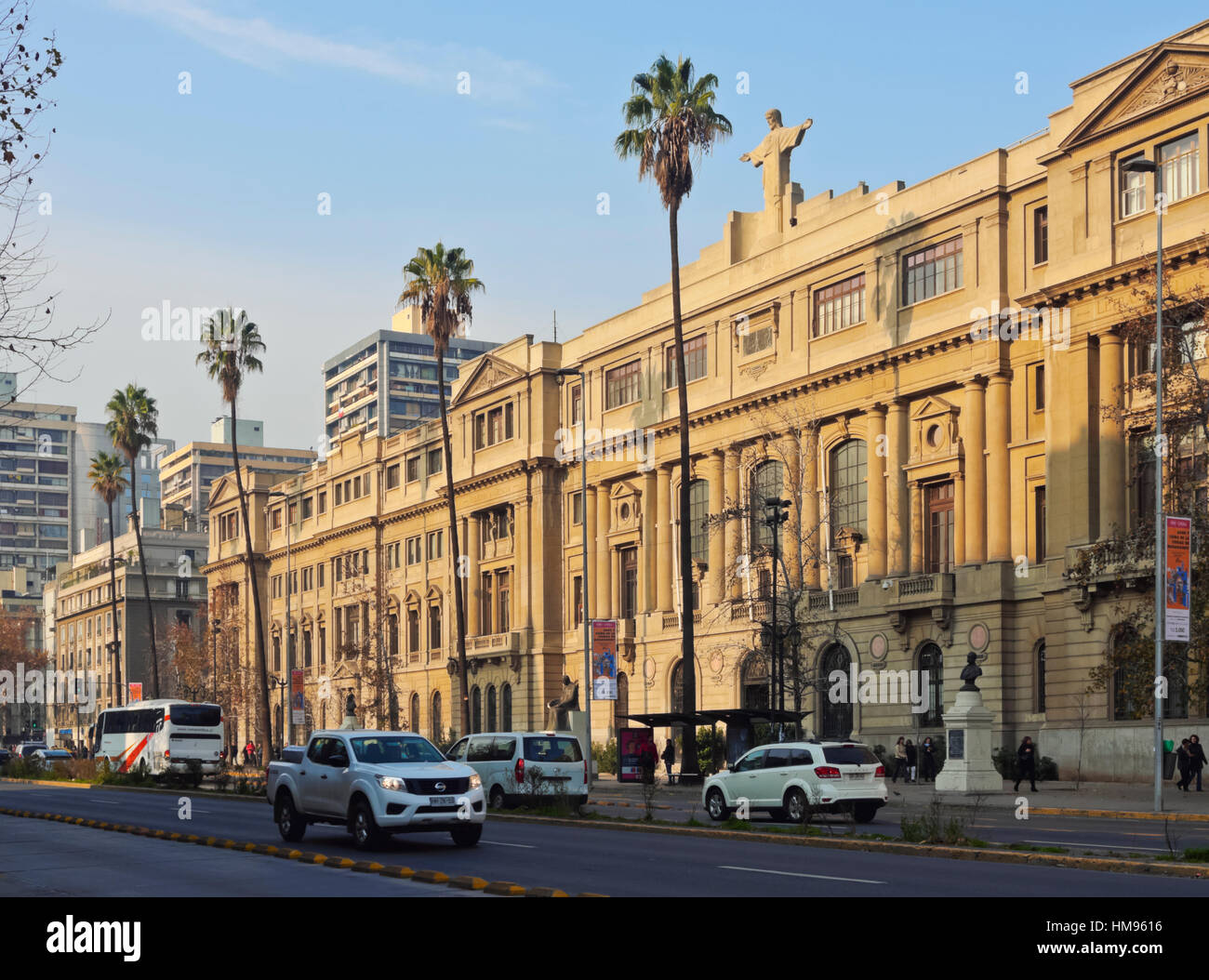 Liberador Avenue, view of the headquarters of the Pontifical Catholic University of Chile, Santiago, Chile, South America Stock Photo