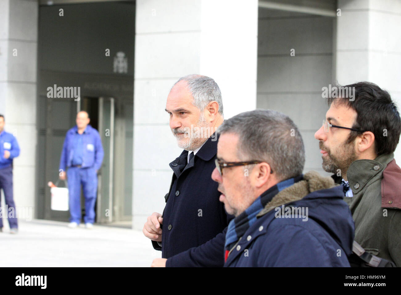 Former soccer player Andoni Zubizarreta arriving to the National Audience to declare for the 'case Neymar' in Madrid on Tuesday 15, March 2016 Stock Photo