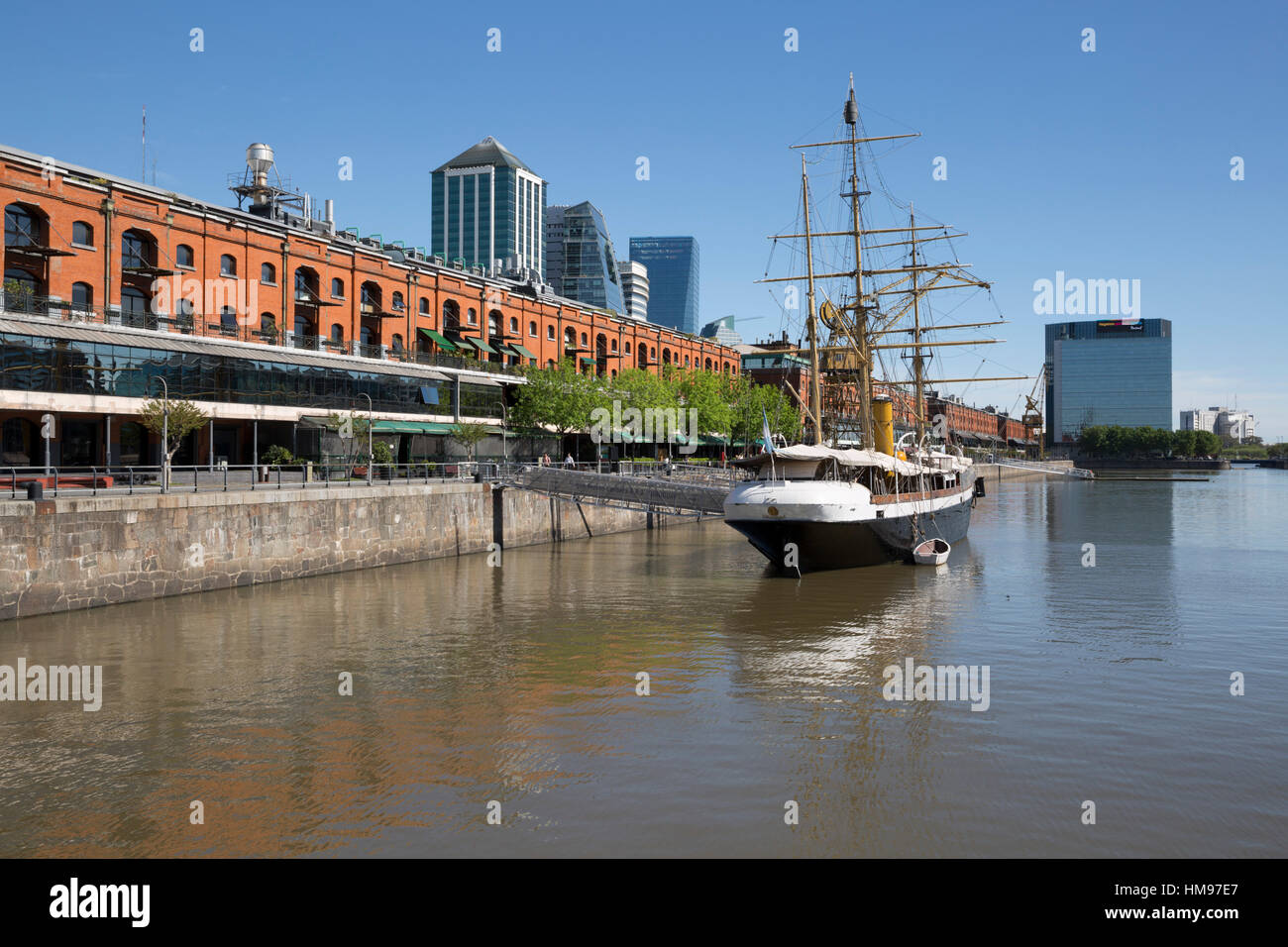 Old warehouses and office buildings from marina of Puerto Madero, San Telmo, Buenos Aires, Argentina, South America Stock Photo