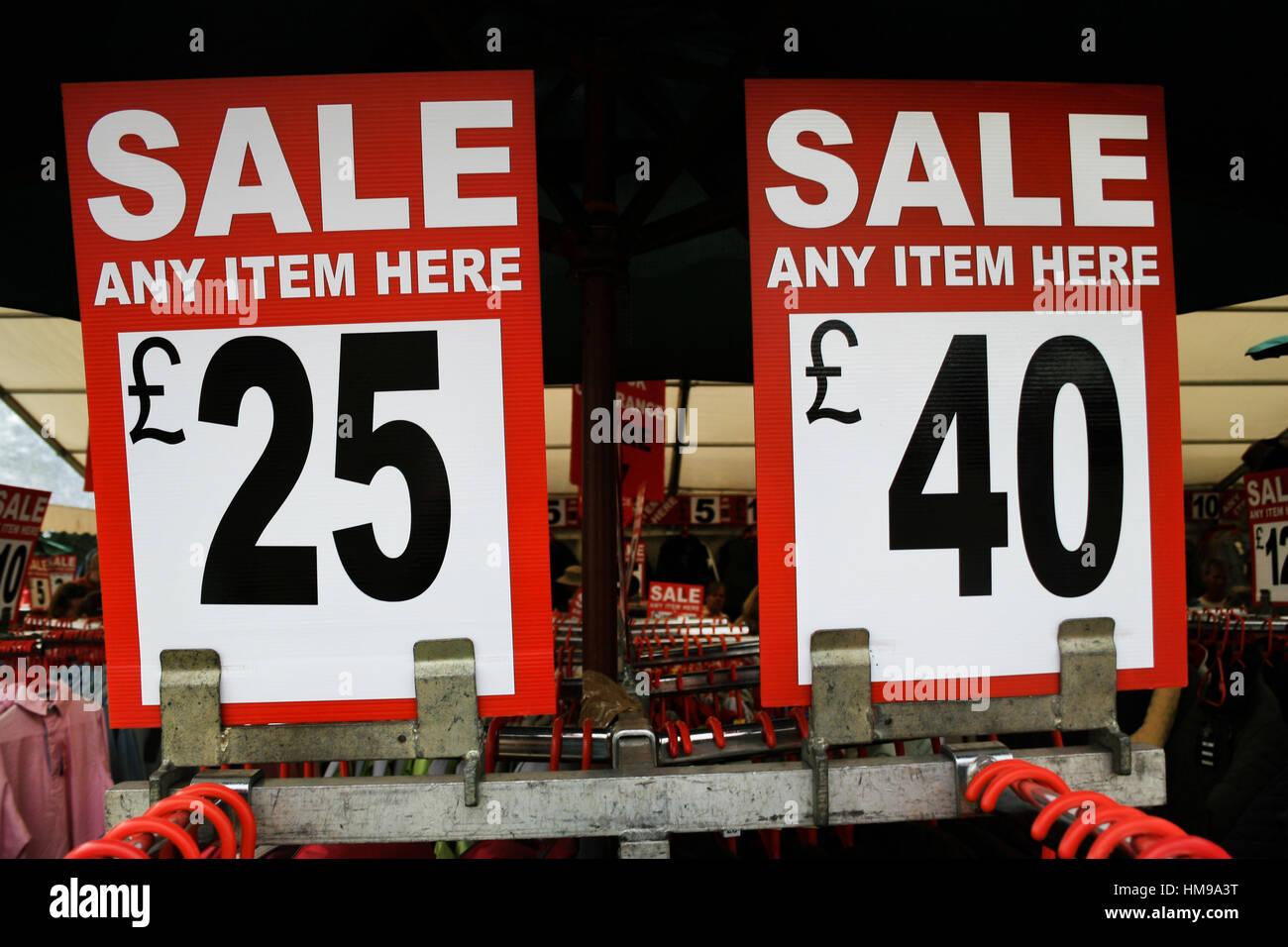 Sale Signs In Fashion Store Stock Photos & Sale Signs In Fashion Store